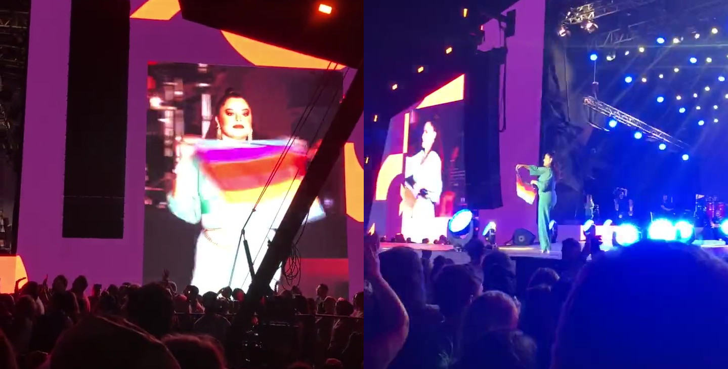 Reyhan Karaca konserinde gökkuşağı bayrağı açtı | Kaos GL - LGBTİ+ Haber Portalı Haber