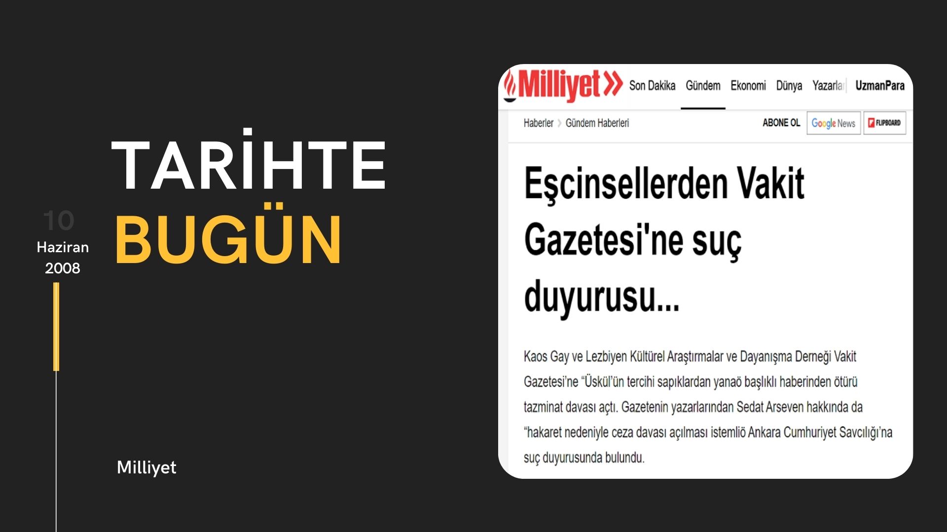 Tarihte bugün: “Eşcinsellerden Vakit Gazetesi'ne suç duyurusu...” | Kaos GL - LGBTİ+ Haber Portalı Haber
