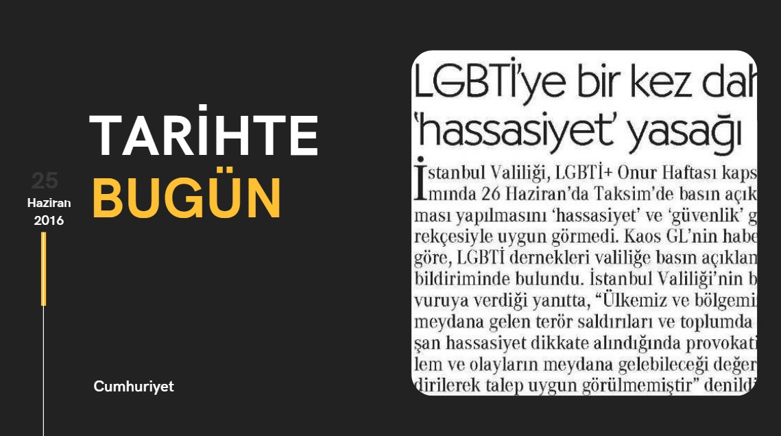 Tarihte Bugün: “LGBTİ'ye bir kez daha 'hassasiyet' yasağı | Kaos GL - LGBTİ+ Haber Portalı Haber
