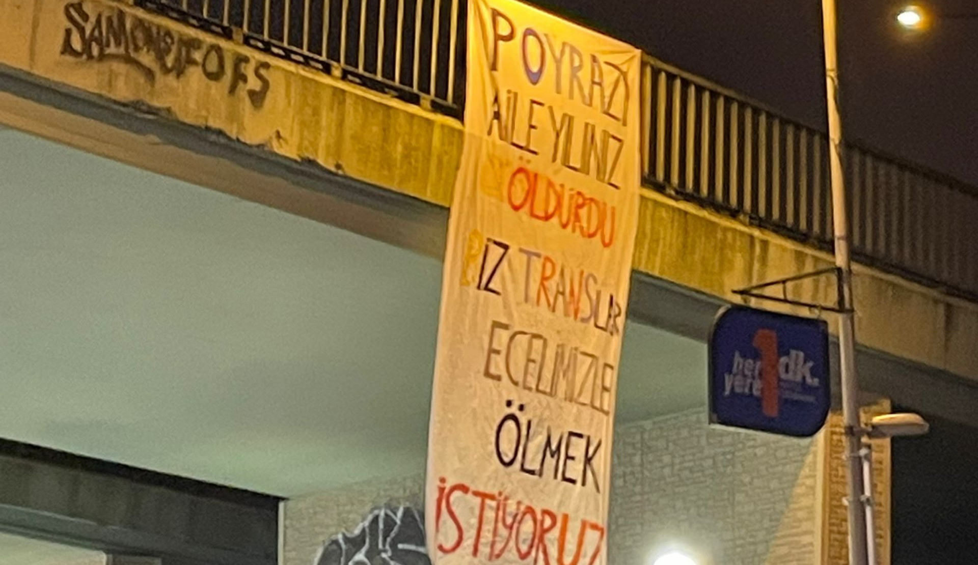 Trans Pride, Poyraz için pankart astı: "Poyraz’ı Aile Yılı’nız öldürdü" Kaos GL - LGBTİ+ Haber Portalı