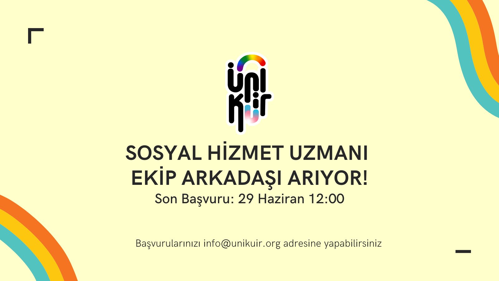 ÜniKuir’den Sosyal Hizmet Uzmanı ilanı Kaos GL - LGBTİ+ Haber Portalı