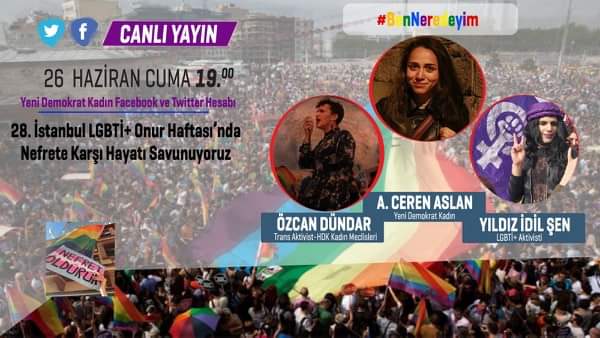 Yeni Demokrat Kadın’dan Pride etkinliği | Kaos GL - LGBTİ+ Haber Portalı Haber