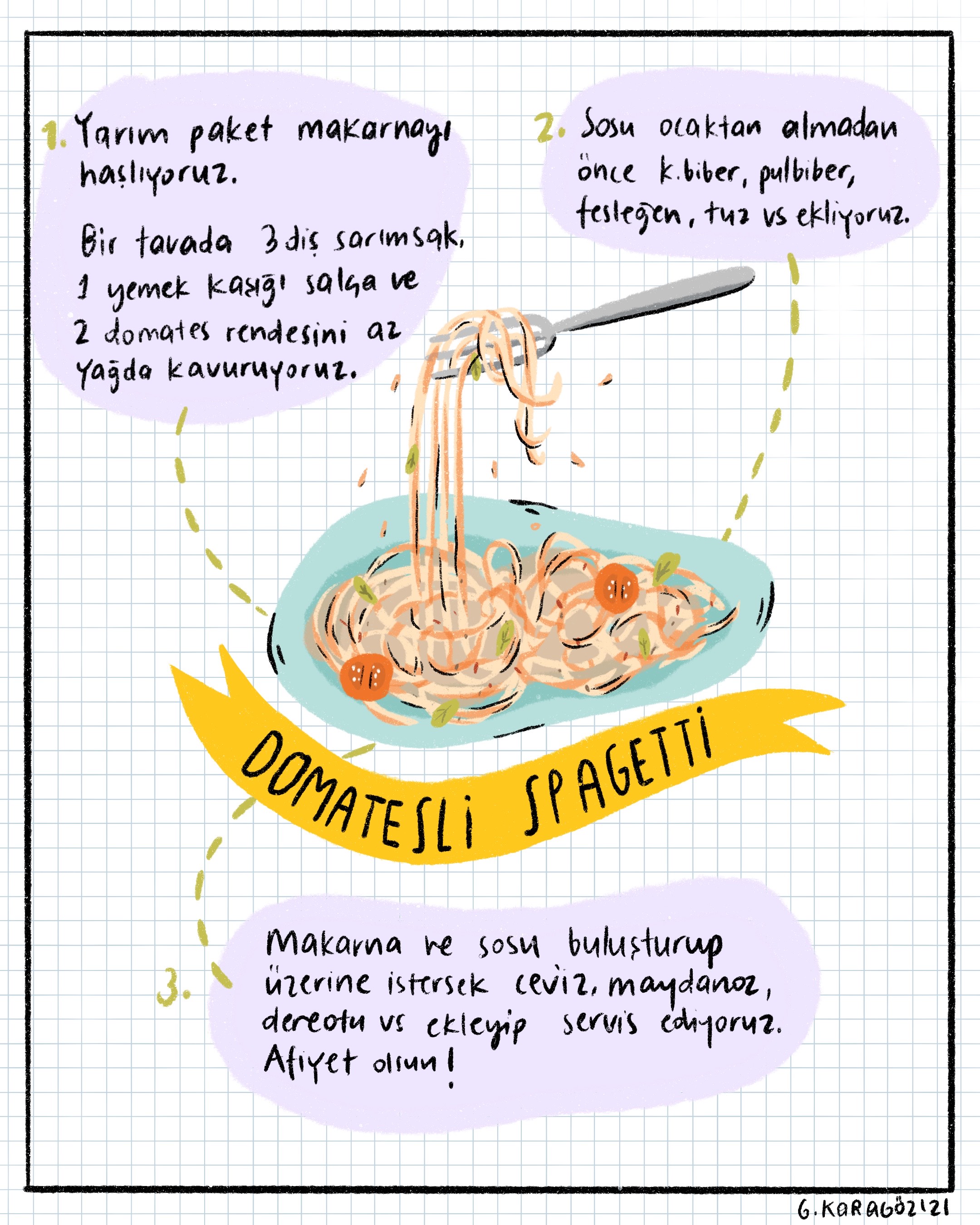 Çizgili Tarifler: Domatesli Spagetti | Kaos GL - LGBTİ+ Haber Portalı Gökkuşağı Forumu Köşe Yazısı