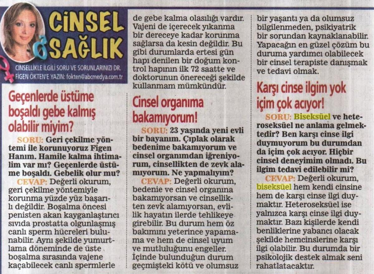 Figen Ökten her sene aynı soruya aynı homofobik yanıtı veriyor Kaos GL - LGBTİ+ Haber Portalı