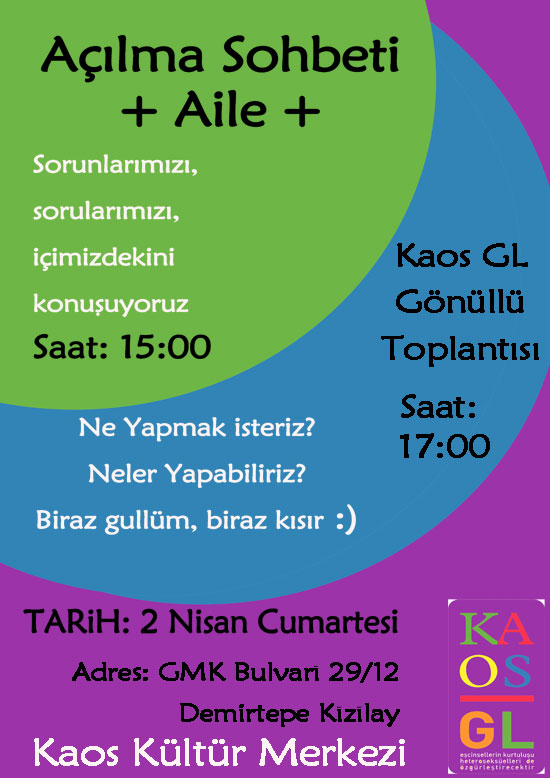 Açılma Sohbeti & Gönüllü Buluşması | Kaos GL - LGBTİ+ Haber Portalı Haber