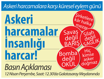&lsquo;Daha İyi Bir Dünya İçin Askeri Harcamaları Durdur!&rsquo; | Kaos GL - LGBTİ+ Haber Portalı Haber