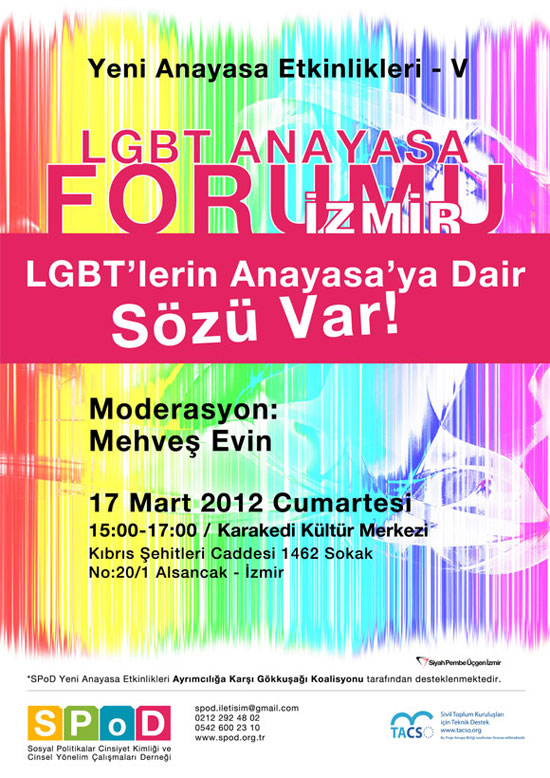 İzmir&rsquo;de "LGBT&rsquo;lerin Anayasaya Dair Sözü Var" Paneli | Kaos GL - LGBTİ+ Haber Portalı Haber