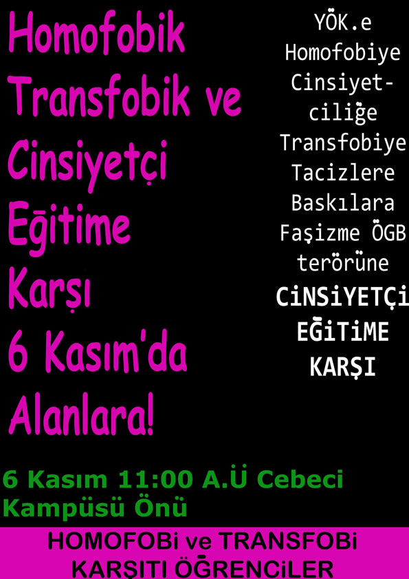 Homofobi ve Transfobi Karşıtı Öğrenciler Seni Çağırıyor! | Kaos GL - LGBTİ+ Haber Portalı Haber