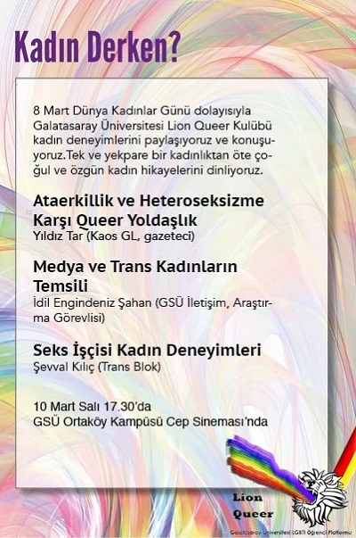 Lion Queer kadınlık deneyimlerini tartışacak | Kaos GL - LGBTİ+ Haber Portalı Haber
