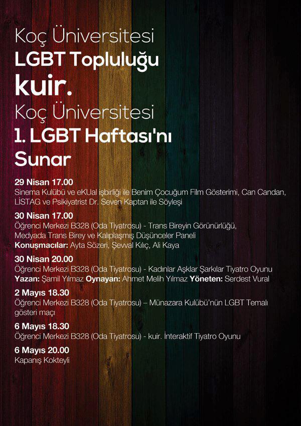 Koç Üniversitesi&rsquo;nde 1. LGBT Haftası | Kaos GL - LGBTİ+ Haber Portalı Haber