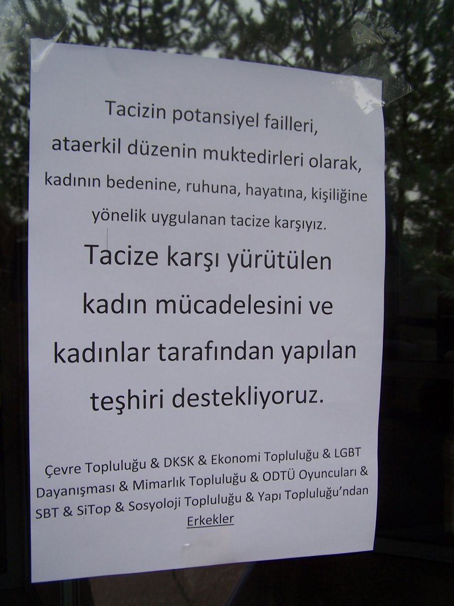 ODTÜ&rsquo;de Erkeklerden Tacizcinin Teşhir Edilmesine Destek | Kaos GL - LGBTİ+ Haber Portalı Haber