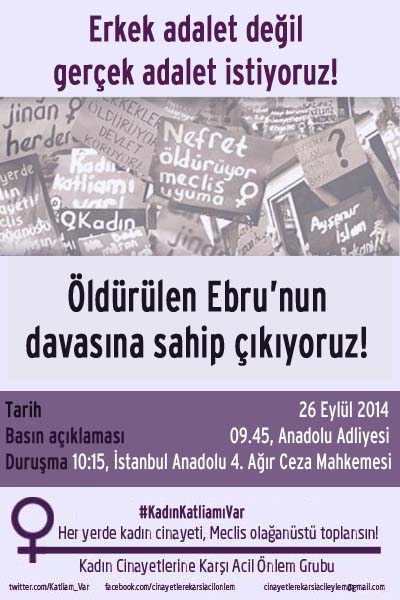 Kadınlar Ebru Torun davasına çağırıyor Kaos GL - LGBTİ+ Haber Portalı