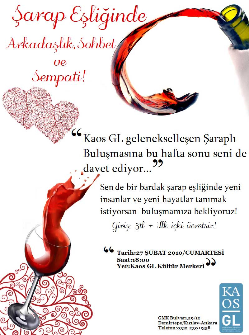 Şarap Eşliğinde Buluşma! | Kaos GL - LGBTİ+ Haber Portalı Haber