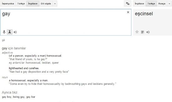 Google&rsquo;dan &lsquo;eşcinsel&rsquo; çevirisi için özür | Kaos GL - LGBTİ+ Haber Portalı Haber