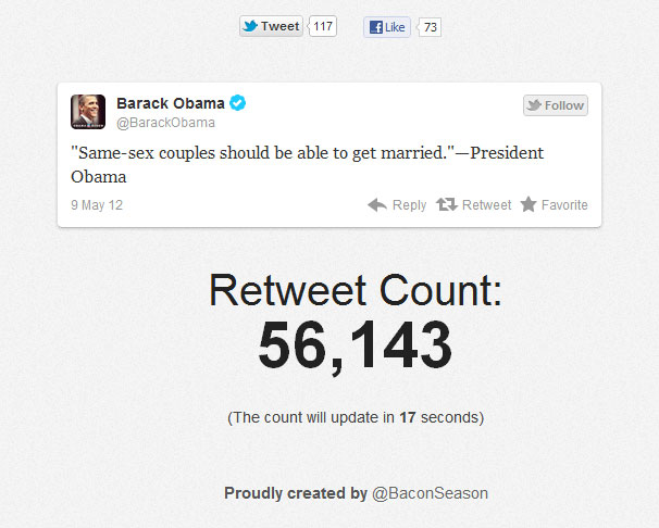 Obama&rsquo;nın Eşcinsel Evliliği Tweeti Rekor Kırdı | Kaos GL - LGBTİ+ Haber Portalı Haber