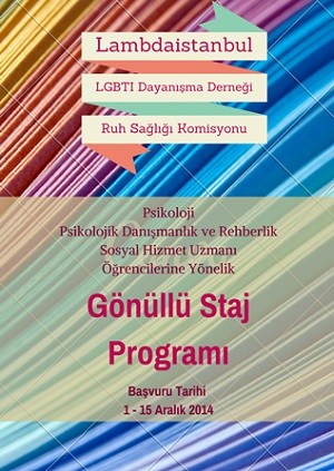 Lambdaistanbul Ruh Sağlığı Komisyonu’ndan gönüllü staj çağrısı Kaos GL - LGBTİ+ Haber Portalı