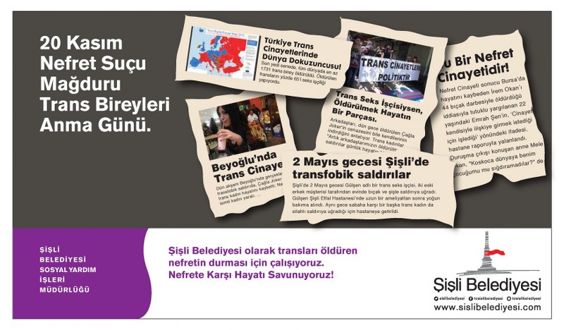 Şişli&rsquo;de transfobik nefrete karşı billboard kampanyası | Kaos GL - LGBTİ+ Haber Portalı Haber