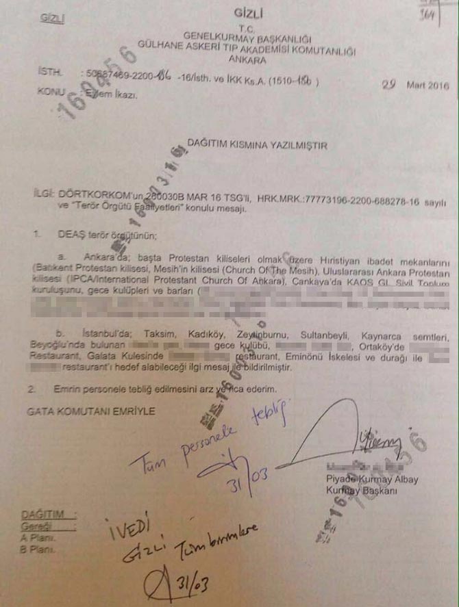 IŞİD istihbarat belgesi Meclis&rsquo;e taşındı | Kaos GL - LGBTİ+ Haber Portalı Haber