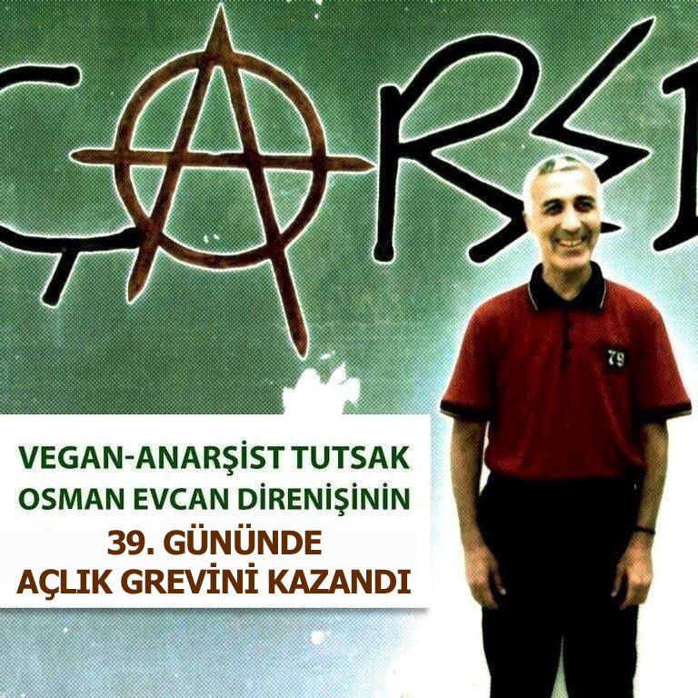 Vegan mahkum Osman Evcan açlık grevini kazandı Kaos GL - LGBTİ+ Haber Portalı