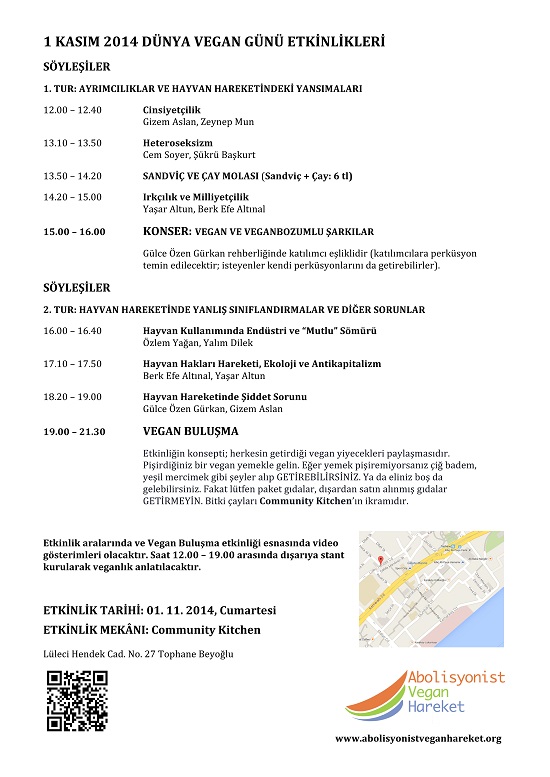 1 Kasım Dünya Vegan Günü etkinlikleri | Kaos GL - LGBTİ+ Haber Portalı Haber