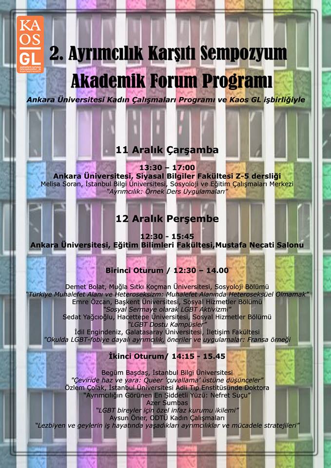 Akademik Forumlar Bugün ve Yarın Cebeci Kampüsünde Kaos GL - LGBTİ+ Haber Portalı