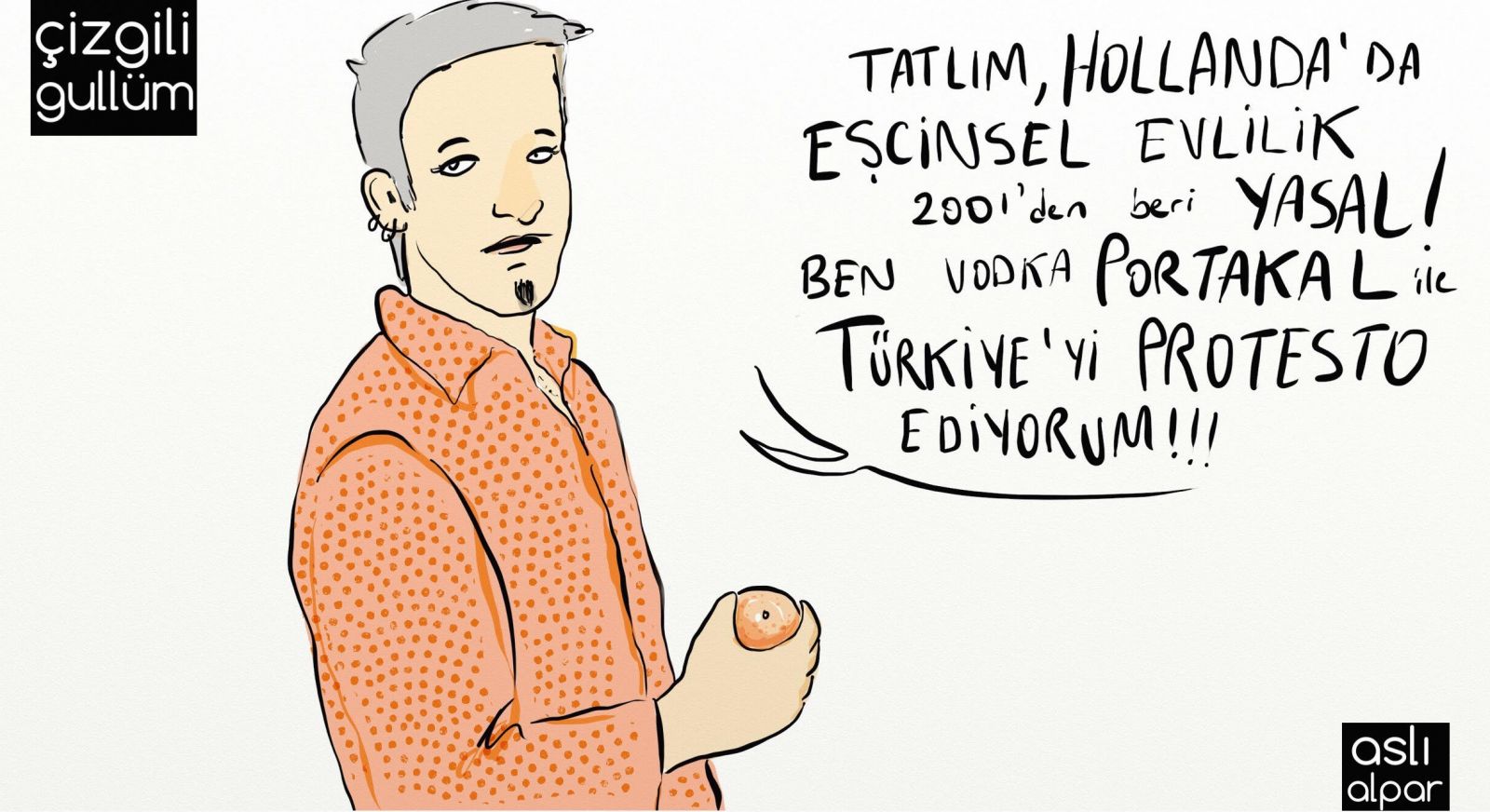 Çizgili Gullüm: Portakallı protestoya bir katkı Kaos GL - LGBTİ+ Haber Portalı