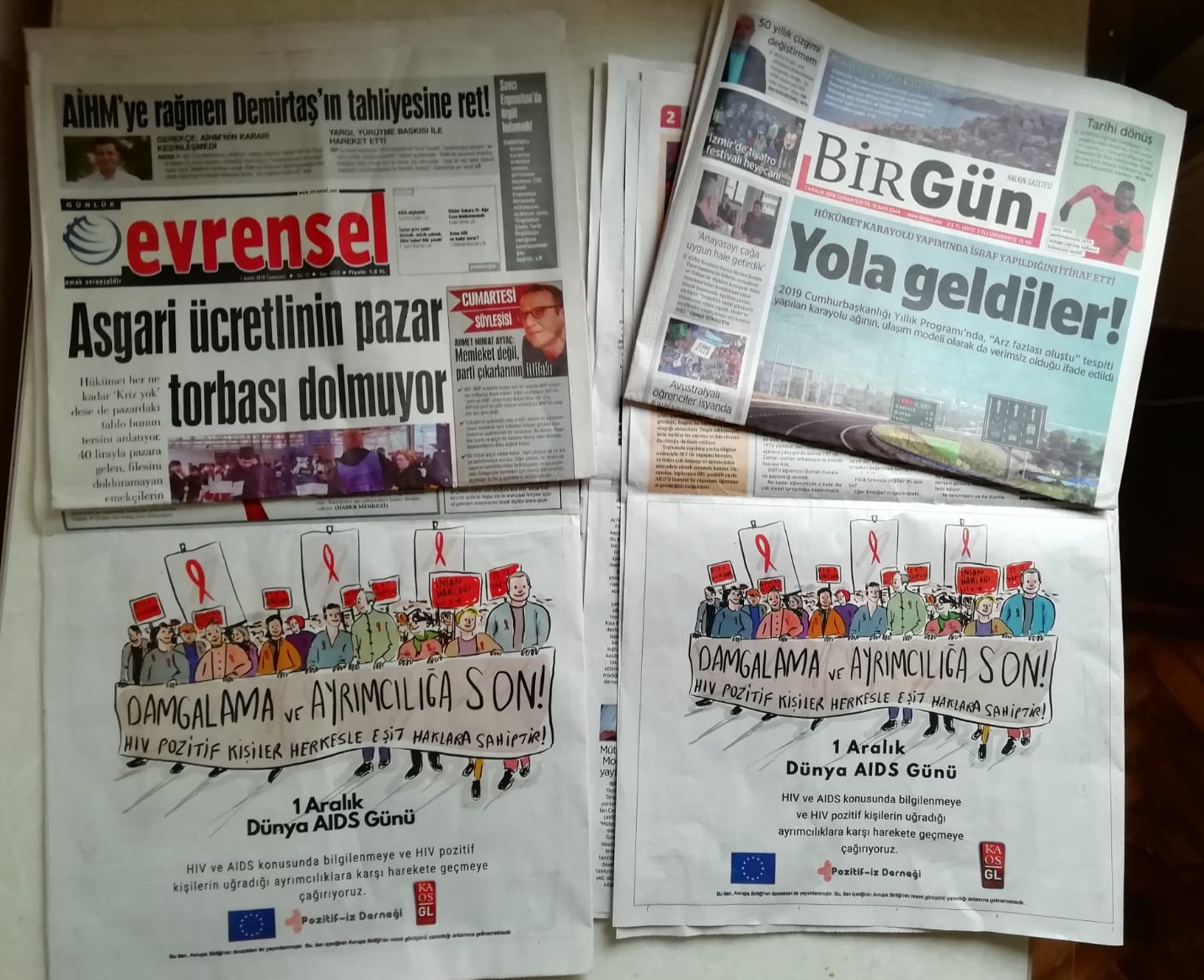 Kaos GL ve Pozitif-iz’den gazetelere 1 Aralık ilanı | Kaos GL - LGBTİ+ Haber Portalı Haber