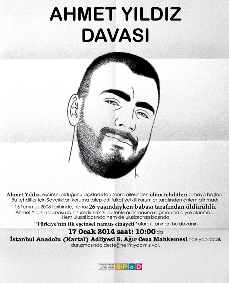 Ahmet Yıldız Davası 17 Ocak&rsquo;ta | Kaos GL - LGBTİ+ Haber Portalı Haber