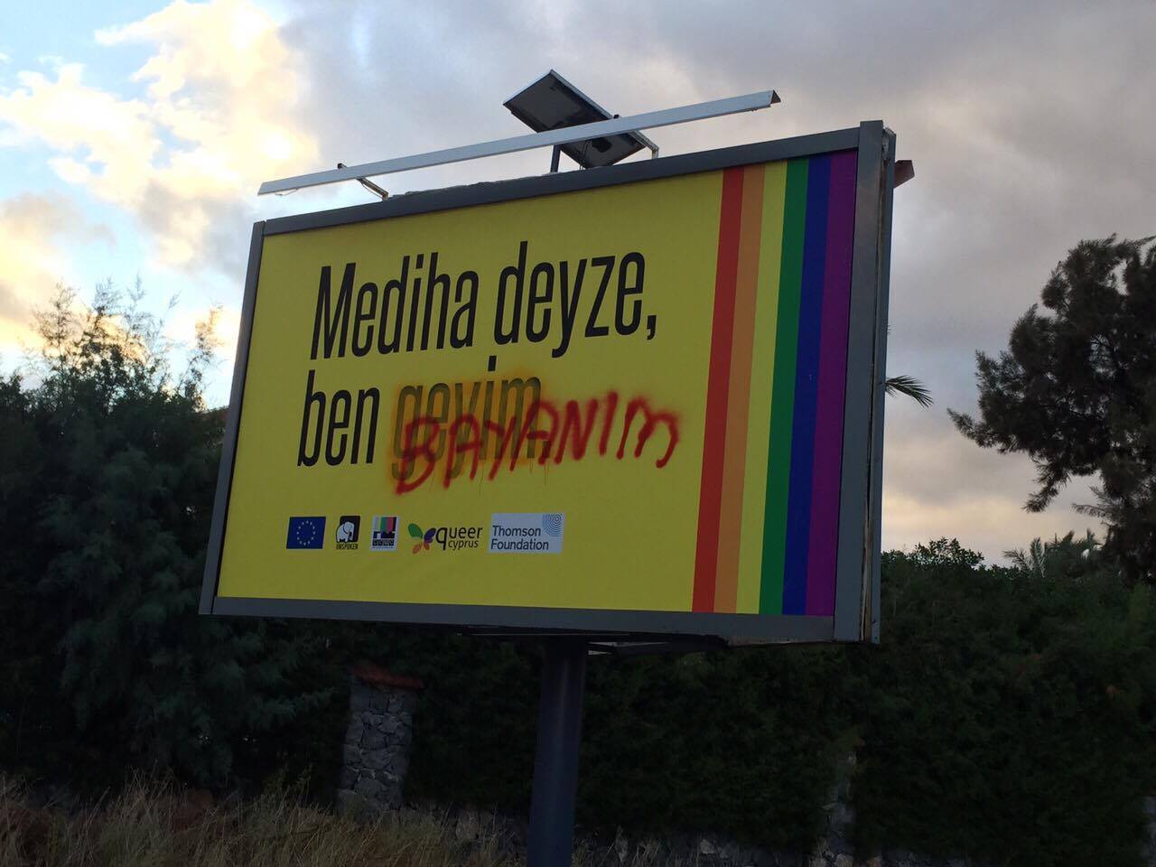 Kıbrıs&rsquo;ın kuzeyinde LGBTİ farkındalık billboardlarına saldırı! | Kaos GL - LGBTİ+ Haber Portalı Haber